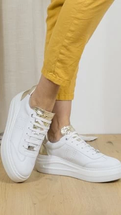 BASKETS UNISA FRAILE 23 -Chaussures Chic Et Tendance 014862 BASKETS FRAILE UNISA WHITE PLATI 1