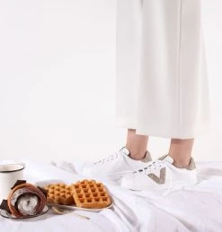 Victoria Tennis Cuir Et Glitter Nude