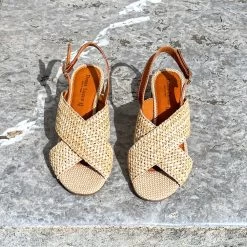 Donna Lucca Sandales Cuir Et Rafia Talon 1337 BIS -Chaussures Chic Et Tendance 1337 bis 2