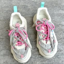 EXE Exé Baskets 22E03-1 Blanc Rose -Chaussures Chic Et Tendance 22e03 1 3