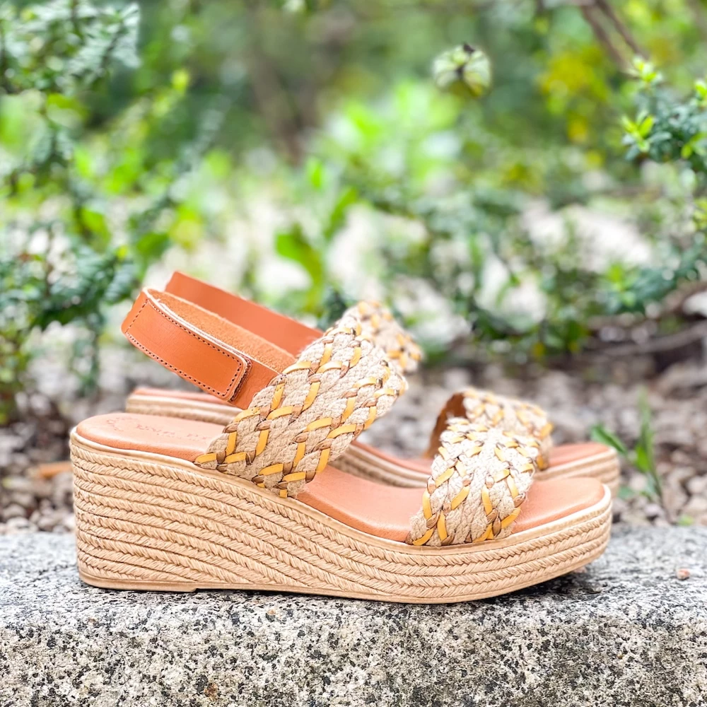 Eva Frutosn Sandales Compensées 2557 CAMEL 1 Eva Frutosn Sandales Compensées 2557 CAMEL