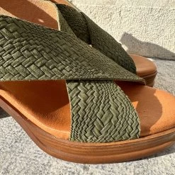 Eva Frutos Sandales 3614 Kaki -Chaussures Chic Et Tendance 3614 kaki 3