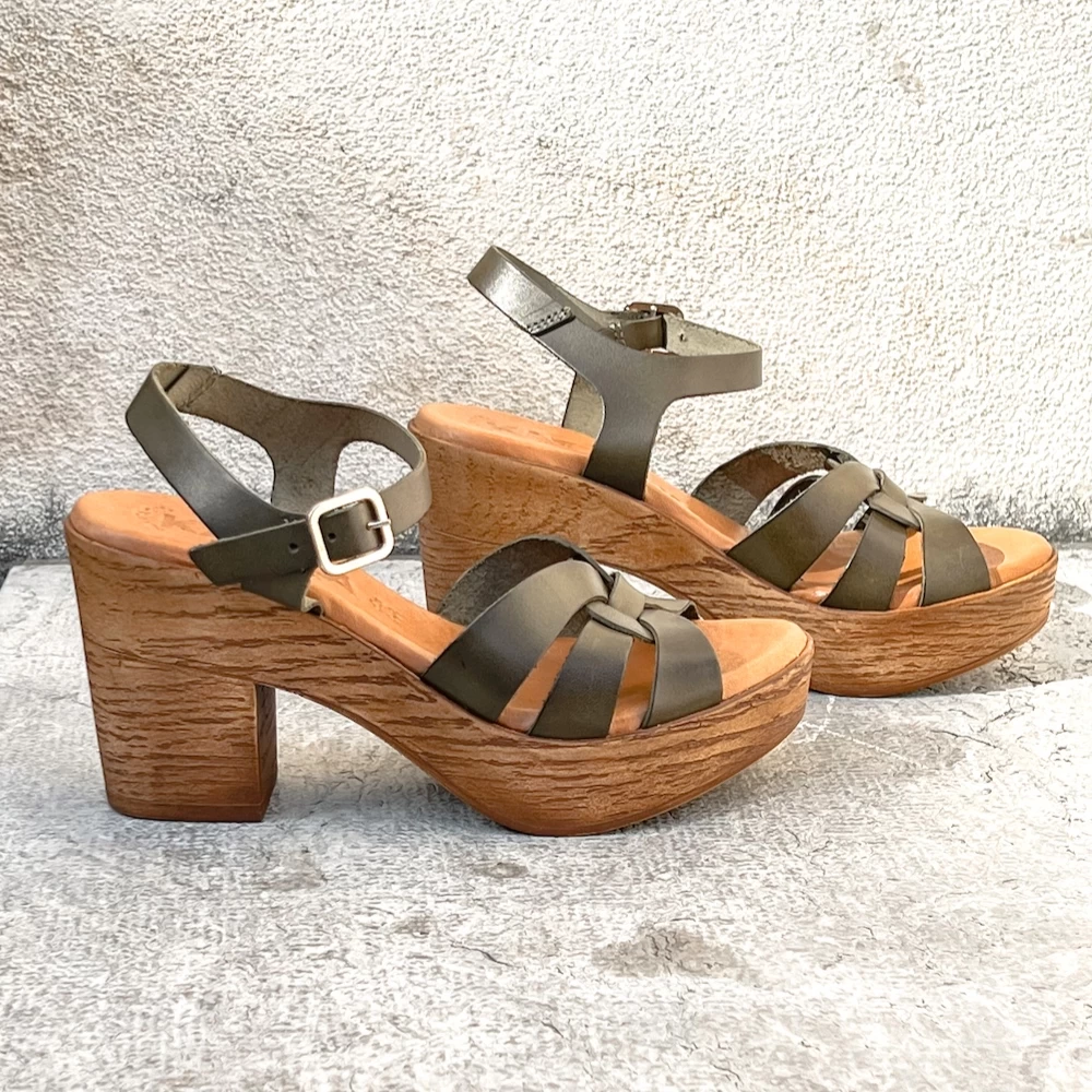 Kaola Sandales 369 à Talons Noir, Nude , Kaki 2 Kaola Sandales 369 à Talons Noir, Nude , Kaki – Image 2