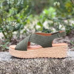 Eva Frutos Sandales Croisées 714 Kaki Cuir -Chaussures Chic Et Tendance 714 kaki 3