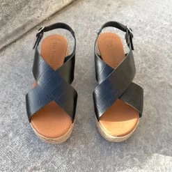 Eva Frutos 714 Noir Croco -Chaussures Chic Et Tendance 714 noir croco 2