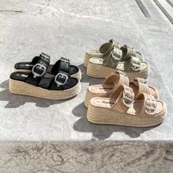 Refresh 79597 Sandales Noir, Kaki, Beige Vegan