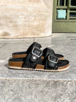 Refresh 79743 Mules 2 Bandes Beige-noir-kaki -Chaussures Chic Et Tendance 79743 2