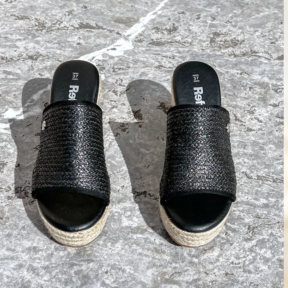 Refresh Mules Compensées 79785 Beige-kaki-noir 4 Refresh Mules Compensées 79785 Beige-kaki-noir – Image 4