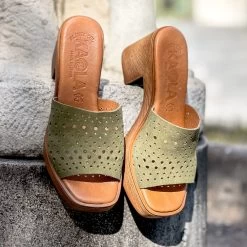 Kaola 940F Mule à Talon Kaki -Chaussures Chic Et Tendance 940 f kaki 2