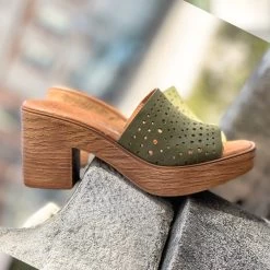 Kaola 940F Mule à Talon Kaki -Chaussures Chic Et Tendance 940 f kaki 4