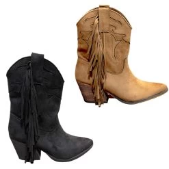 BOOTS FRANGES CAMEL OU NOIR -Chaussures Chic Et Tendance a2822 1