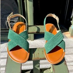 Anamaia SB 400 Sandales Croisées Cuir Doré, Vert, Camel. -Chaussures Chic Et Tendance ansb400 2