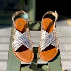 Anamaia SB 400 Sandales Croisées Cuir Doré, Vert, Camel. -Chaussures Chic Et Tendance ansb400 3