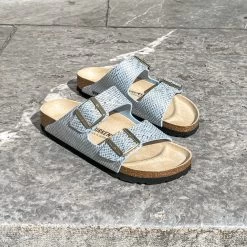 Birkenstock Arizona Shiny Python Bleu Ciel