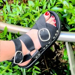 Pastelle Paris Sandales Chloé Noir En Cuir -Chaussures Chic Et Tendance chloe noir 2