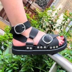 Pastelle Paris Sandales Chloé Noir En Cuir -Chaussures Chic Et Tendance chloe noir 3