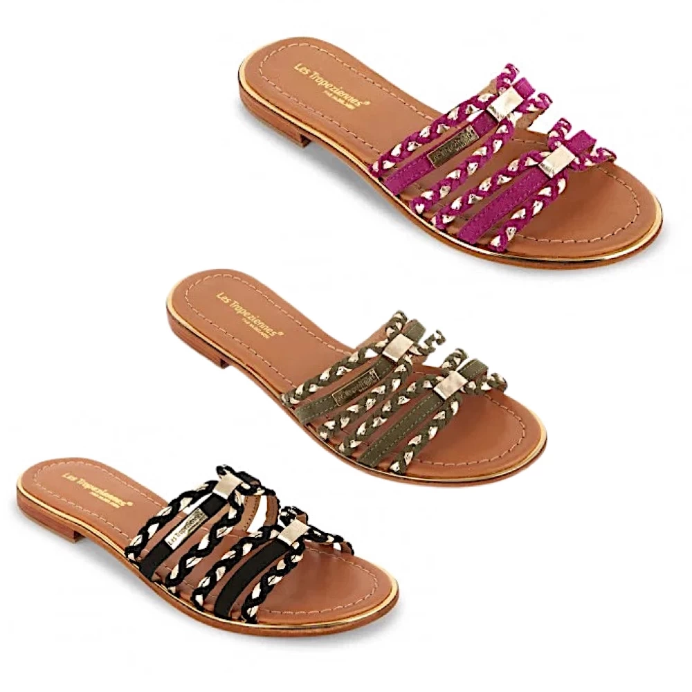 Les Tropeziennes Les Tropéziennes Mules Haria Fuchia, Kaki ,or 2 Les Tropeziennes Les Tropéziennes Mules Haria Fuchia, Kaki ,or – Image 2
