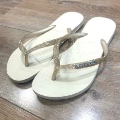 HAVAIANAS SLIM GLITTER ROSE OU BEIGE -Chaussures Chic Et Tendance hav slim glitter 2