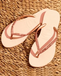 HAVAIANAS SLIM GLITTER ROSE OU BEIGE