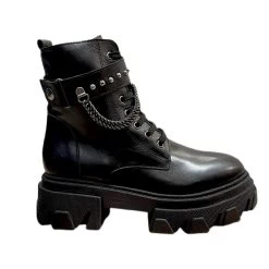 BOTTINES CUIR NOIR M01