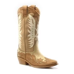 BOTTES WESTERN BOHEME BEIGE ET DORÉ 8 BOTTES WESTERN BOHEME BEIGE ET DORÉ -Chaussures Chic Et Tendance m2002 3