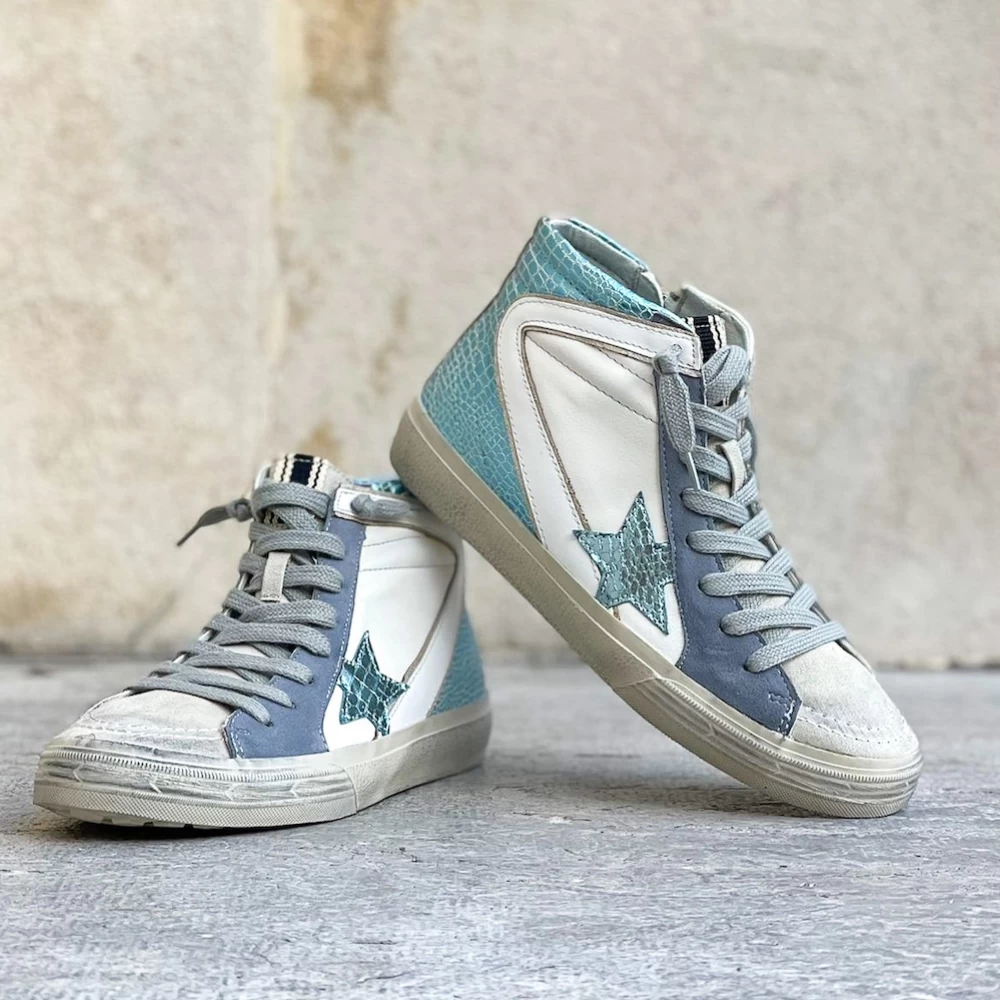 BASKETS MONTANTES A ETOILES BLEU 2 BASKETS MONTANTES A ETOILES BLEU – Image 2