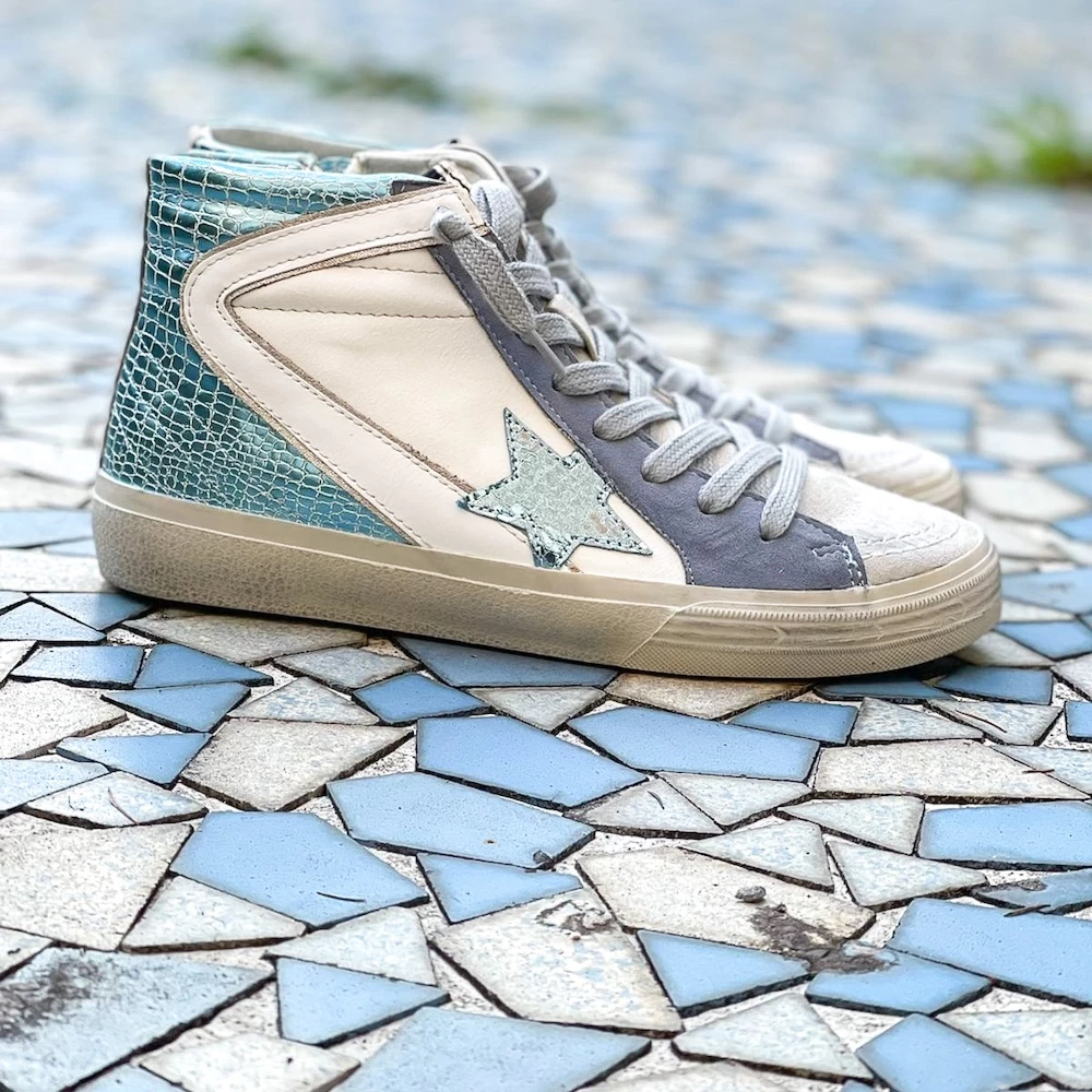 BASKETS MONTANTES A ETOILES BLEU 3 BASKETS MONTANTES A ETOILES BLEU – Image 3