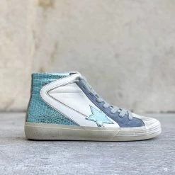 BASKETS MONTANTES A ETOILES BLEU