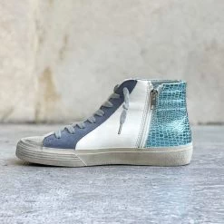 BASKETS MONTANTES A ETOILES BLEU 8 BASKETS MONTANTES A ETOILES BLEU -Chaussures Chic Et Tendance m2025 bleu 3