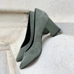 Corina Escarpin Vert Ou Noir -Chaussures Chic Et Tendance m2595 escarpin 3