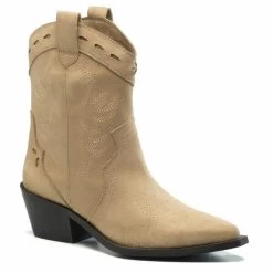 Santiags Boots Beige Ou Noir -Chaussures Chic Et Tendance m2615 2