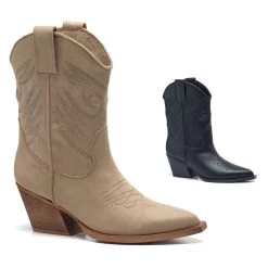 Santiags Boots Noir Ou Beige