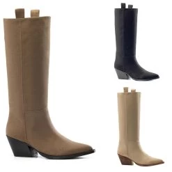 Santiags Taupe, Beige, Noir