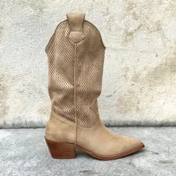 Corina Santiag Ajourée Naturel -Chaussures Chic Et Tendance m3019 2