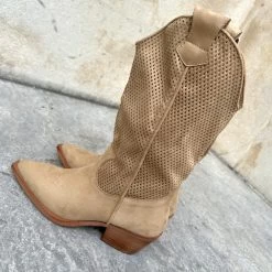 Corina Santiag Ajourée Naturel -Chaussures Chic Et Tendance m3019 3