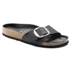 Birkenstock Madrid Big Buckle Cuir Noir -Chaussures Chic Et Tendance madrid big buckle 2