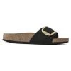 Birkenstock Madrid Big Buckle Nubuck Noir Et Doré