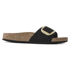 Birkenstock Madrid Big Buckle Nubuck Noir Et Doré