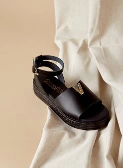 RINIA SANDALES A PLATEFORME BEIGE OU NOIR -Chaussures Chic Et Tendance rinia 2