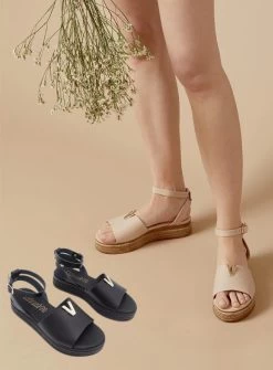 RINIA SANDALES A PLATEFORME BEIGE OU NOIR