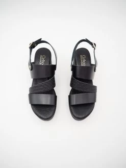 SANDALES SANTORIN COMPENSÉES CUIR NOIR 8 SANDALES SANTORIN COMPENSÉES CUIR NOIR -Chaussures Chic Et Tendance santorin 3